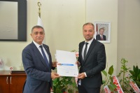 Rektör Karahocagil Göreve Yeni Başlayan Hastane Başhekimi Doç. Dr. Zeynel Abidin Erbesler’e Hayırlı Olsun Ziyaretinde Bulundu